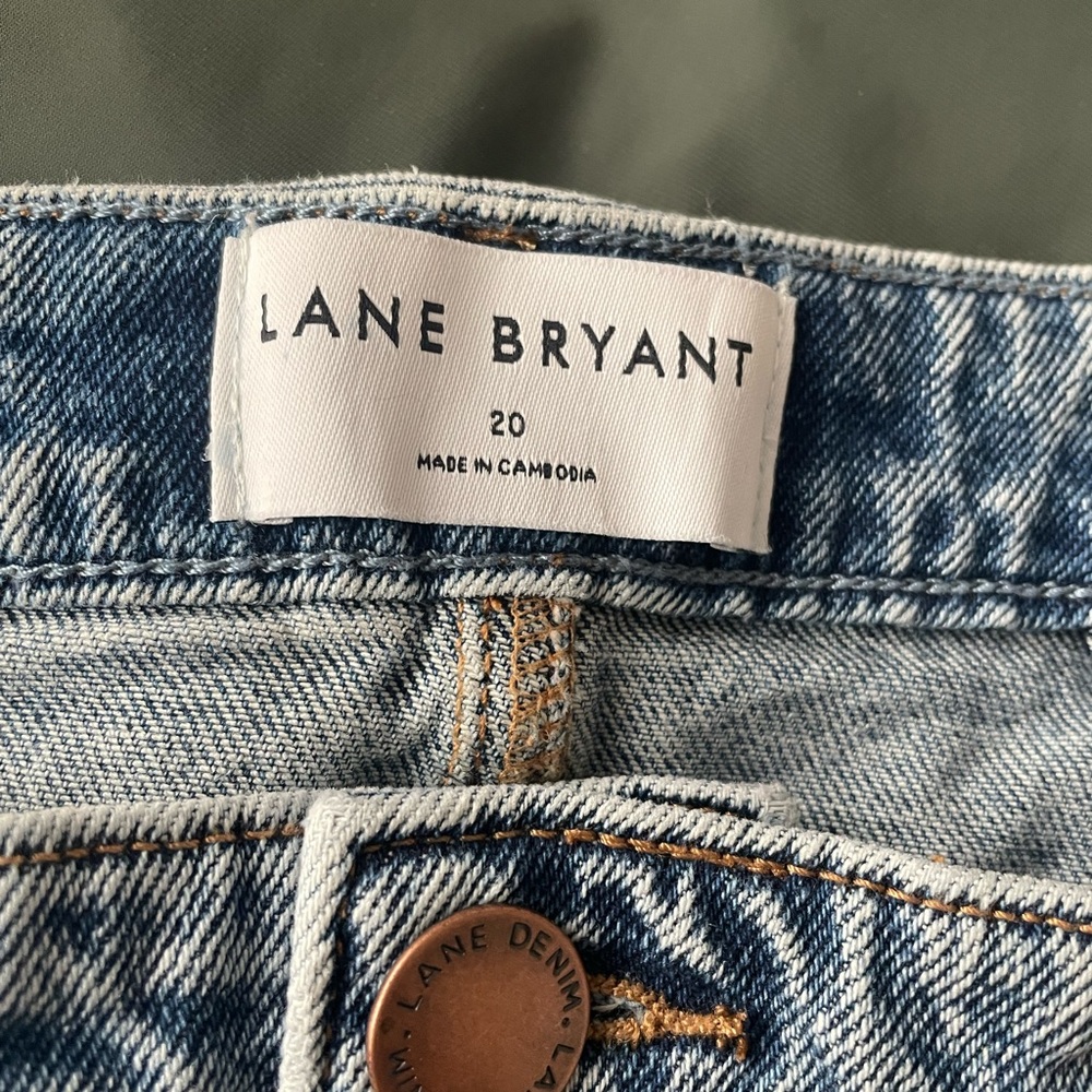 Lane Bryant Washed Light Blue Denim Jean Skirt - Picture 6 of 9